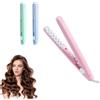 Generico Mini piastra arricciacapelli a doppio uso, piastra arricciacapelli 2 in 1, mini piastra per onde portatile per dare volume alle radici, per capelli corti e di tutti i tipi (Rosa)