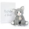 HISTOIRE D'OURS - Peluche Gatto Grigio Perla 18 cm - Adorabile Gattino - Compagno morbido sicuro - Adorabile castone peluche per abbracci bambini - Idea regalo di compleanno per bambini - HO3156