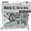 BRICK Flip LEGO Mattoni grigi 1 x 4 (50 pezzi), pietre singole per la tua parete, mattoncini da costruzione Light Bluish Gray per la tua città, Basic Bricks (15533)