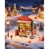 Rolife Miniature Casa Bancarella di dolci di Natale, 170 pezzi Kit Casa in Miniatura DIY, Modellismo da Costruire Adulti Casa delle Bambole in Legno Puzzle 3D per Adolescenti Decorazioni di Natale
