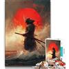 LLONGKT Puzzle da 1000 pezzi di samurai giapponesi per adolescenti e adulti, gioco stimolante, ideale come regalo per tutta la famiglia (50x75cm)