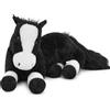MorisMos Peluche cavallo nero 120 cm. Morbidezza regolabile con cerniera. Regalo per compleanno e decorazione festa. Adatto a bambini