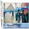 Figured'Art Dipingere con i Numeri - Paint by Numbers Parigi in un giorno di pioggia - Gustave Caillebotte, Kit Completo, Hobby Creativi - Quadri fai da te 40x50cm senza cornice
