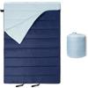 Amazon Basics, Sacchi a Pelo Matrimoniali per Adulti, Adatti a Temperature fino a 0°C, Colore Blu Navy, 213.4cm x 149.9cm