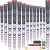 SAPLIZE Cross Cord Golf Grips Set di 13 impugnature con nastro o kit completo di regripping Std/Mid/Jumbo, design a basso cono, ibrido multi-composto, impugnature antiscivolo per mazze da golf, serie