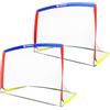 NeuWook Confezione da 2 porte da calcio portatili (183 x 122 cm), porta pieghevole per interni ed esterni, con picchetti