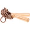 Beaupretty Corda per Saltare Manico in Legno, Pesata, Cuoio, Marrone | Impugnatura Antiscivolo Ergonomica, Forma Rotonda, Allenamento Outdoor