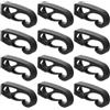 DEARMAMY 12 Pezzi Fibbia Elastica per Kayak in Plastica, Accessorio Leggero | Montaggio Rapido, Uso Esterno e Pagaiata Lunga, per Attrezzatura da Barca, Colore Nero