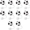 DOITOOL 10 Pezzi Cappuccio in Silicone per Cannucce, Design Calcio, 10 MM
