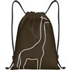 Zelinge Zaino con coulisse, sacca sportiva da palestra, Giraffa Marrone, M