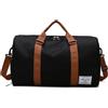 FANSU Borsa Palestra Uomo e Donna in Tessuto Oxford (Nero) | Borsone da Viaggio Borsa Sportivo con Scomparto per Scarpe e Scomparto Umido, Idrorepellente per Fitness Sport Nuoto Viaggio
