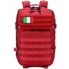 MAMTT 45L Zaino Assalto Tattico Militare Molle Zaini Da Viaggio Zaino Moto Per Trekking All'aperto Escursionismo Caccia Campeggio E Altre Attività Sportivo, Multifunzione + 4 Badges (Rosso)