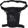 VILLFUL Marsupio da Gamba Vacanze Estive 1l Nylon Oxford Nero | Outdoor e Caccia, Mani Libere, Piping Riflettente, Chiusura Abs, per Uomini Adulti