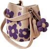 Générique Borse Uncinetto per Donne Borsa Boemia Fiori Uncinetto Fatto a | Borsa tote tessuta per nuoto, sabbia, barca, crociera, vacanza, palestra, pranzo, doccia, dock