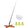 Generic Allenatore automatico per badminton a rimbalzo - Altezza regolabile da solo | Asta retrattile in fibra di vetro e 3 volani, attrezzatura portatile di auto-allenamento per pratica all'aperto all'aperto |