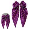 luchike Accessorio per casco con fiocco in raso viola con stampa viso zucca Jack‑O