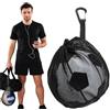 Ousuwo Sacchetto Rete Nylon, Pieghevole con Cinghia Pallacanestro Calcio | Moschettone Incluso, Chiusura con Zip, Leggero e Compatto, Per Calcio e Basket, Facile da Trasportare