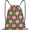 Zelinge Zaino con coulisse, sacca sportiva da palestra, Verde fragola, M | Borsa da nuoto per spiaggia