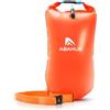 Abahub Boa galleggiante con sacca asciutta, gonfiabile in acque libere | Boa impermeabile Dry Bag con fischietto di allarme, per nuotatori adulti, Pull Buoy, 15 l, scomparto asciutto, 1 camera/28 l