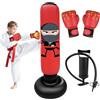 Homshsjhkis Sacco da Boxe da Terra, Stabile Pungiball Bambini con Guantoni e Pompa, Sacco Boxe Gonfiabile per Bambini, Più Grandi e Stabili, Regalo Perfetto per Praticare Karate, Taekwondo, MMA