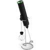 Meichoon Montalatte elettrico portatile con 2 testine di agitazione, 3 modalità di velocità, mini per cappuccino, frappuccino, matcha, cioccolata calda, caffettiera KT51, nero, Q-KT51 Black