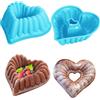 Generic Teglia in silicone a forma di cuore da 20 cm, antiaderente per torte, stampi a forma di cuore per cottura, confezione da 2 (blu)