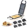 Rosenstein & Söhne Macchine per Waffle - piastra per waffle: Snack Maker 6in1, forme intercambiabili, rivestimento antiaderente (piastra per waffle varie forme, di Halloween, ghiaccio)