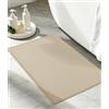 chakme Tappeto da bagno a nido d'ape, antiscivolo, lavabile, assorbente, morbido, beige, 40 x 60 cm