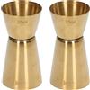 Gonetre Jigger per cocktail e vino, misurino a doppia testa, in acciaio inox, colore oro, 25/50 ml