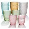 WARMWOO 10 bicchieri in plastica da 380 ml: bicchieri infrangibili, riutilizzabili, lavabili in lavastoviglie, bicchieri impilabili per picnic, campeggio, spiaggia, feste, acqua, succo (multicolore)