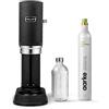 Aarke Carbonator Pro, spruzzatore d'acqua con bottiglia di vetro, finitura nera opaca + cilindro Aarke 60L CO2, 100% CO2 rinnovabile