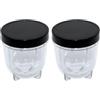 Generico 2 tazze corte con coperchio nero, compatibile Magic Bullet | Set tazza e coperchio di ricambio