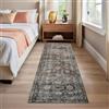 LuxFocus Tappeto runner per corridoi, vintage, antiscivolo, lavabile, a pelo lungo, per cucina, ingresso, lavanderia, camera da letto, 60 x 230 cm, colore: rosso e verde