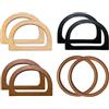 Anlising 8PCS Manici per Borsa a Forma di D, Maniglia per Borse in Legno, Manico Rotondo Legno per Borsa, Manico per Borsa in Legno, Manici Borsa Uncinetto, per Beach Bag,Borse all'Uncinetto(3 Colori)