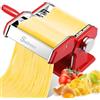 Sailnovo Macchina Per La Pasta, 180 Lega di Alluminio Macchina Pasta Fresca con 9 impostazioni di Spessore Regolabile e 2 Cutter, Pasta Maker Perfetto per Spaghetti, Fettuccini, Lasagne(Rosso)