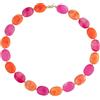KELITCH Chunky Candy Collane da donna alla moda Boho multicolore resina acrilico perline perline circolare - arancione rosa