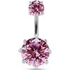 Monster Piercing Gioiello da Piercing Rosa Doppio e Grande in Argento Sterling 925 Tondo in Argento Sterling 925