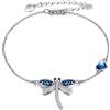 YAFEINI Braccialetto con libellula in argento Sterling con cuore libellula e cristalli per donne e ragazze