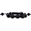 Bling Jewelry Braccialetto Ispirato Allo Stile Shamballa Con Perline Nere Blu Navy E Tonalità D'Oro Con Cristalli Incastonati A Pallina Regolabile Per Donne E Uomini Con Corda Intrecciata Di 12MM
