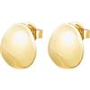 Breil, Collezione B Whisper, Orecchini Donna in Acciaio Lucido Color Oro, con Pratica Chiusura a Farfalla, Superficie Irregolare, Sinuosa e Luccicante, Colore Gold, 11x10 mm, Idea Regalo Donna