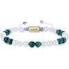 GAVU Bracciale Pietre Naturali da Uomo, Bracciale da Uomo Regolabile con Perle di Conchiglia, Malachite, Dumortierite, Onice Opaco