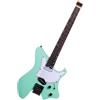 EART GW2TP-SE - Chitarra elettrica senza testa con corpo in mogano tostato, pickup Artones-TSE, estremità arrotondate, tasti jumbo in acciaio inox medio (verde)