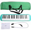 Wablissia Pianoforte Melodica a 37 tasti con borsa due bocchini per studenti | Costruzione in plastica in rosso, verde, nero, rosa o blu. Include borsa per il trasporto per una facile conservazione e due