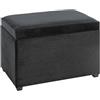 HAKU Cassapanca per sedili nero, MDF, tessuto in corda - Dim. L 58 cm x A 42 cm x P 39 cm, Stile Moderno