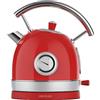 Cecotec Bollitore elettrico da 1,8 litri Thermosense 420 Vintage Light Red. 2200 W, 8 tazze da tè di capacità, misuratore di temperatura, stile vintage, base girevole a 360°, acciaio inox rosso