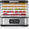 Yabano Essiccatore per alimenti con 5 vassoi, temperatura 35-70 °C e timer 72 ore, timer digitale, senza BPA, per snack sani, frutta, carne e cibo per animali domestici