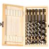 Fischer Set 6 Punte Trapano D-WL PL tipo Lewis in Acciaio per Legno, Diametro 10-12-14-16-18-20mm, Lunghezza 230mm, Attacco Esagonale, per Massiccio, Lamellare 551424