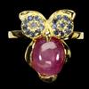 Egemdiamond 925 Anello Argento Sterling Ovale Rubino 10x8mm Zaffiro Gemma Gioielli Gufo Size
