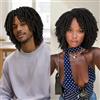 WIGNEE Parrucca Dreadlock Afro Corta Uomo Donna Uso Quotidiano | Parrucca dreadlock afro sintetica resistente al calore, cappuccio regolabile, 33cm nero naturale uomo donna quotidiano