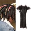 Orientfashion Dreadlocks - Extension per capelli naturali (10 pollici, 0,6 cm, 10 locs | Handmade - Extension per capelli umani naturali per uomini neri e donne